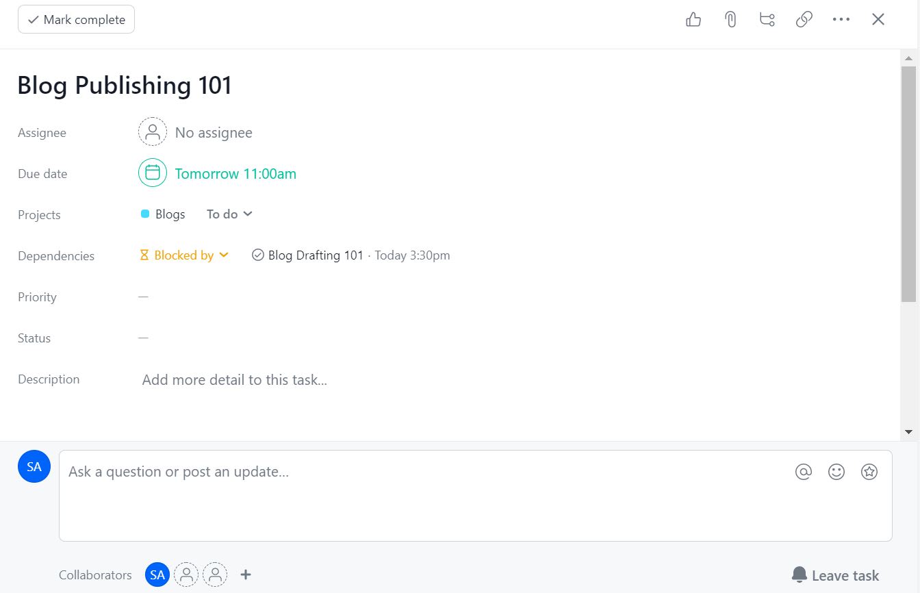 Task Details Window